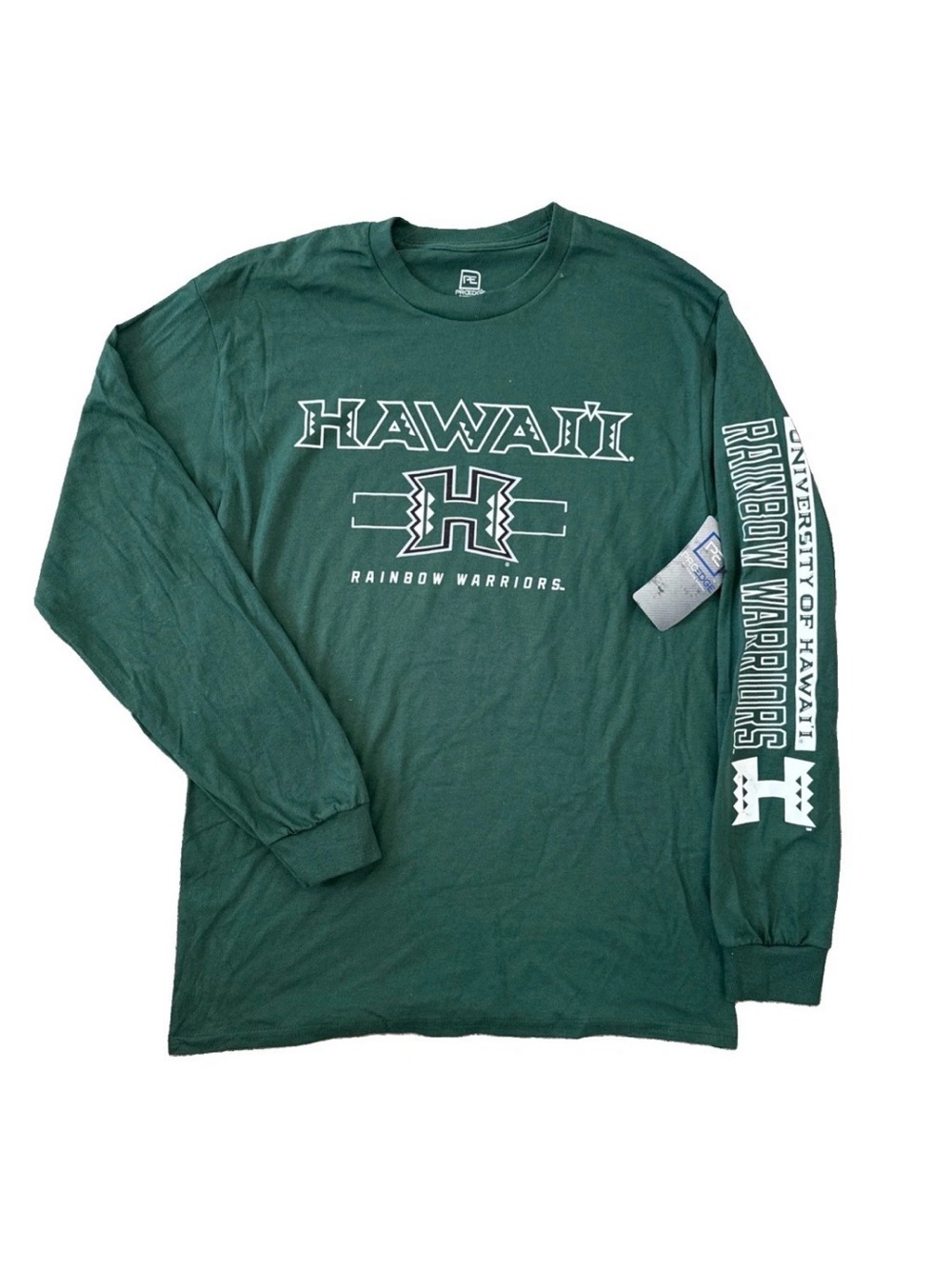 University Hawaii Rainbow Warriors Adult Long Sleeve Spirit Jersey T green
